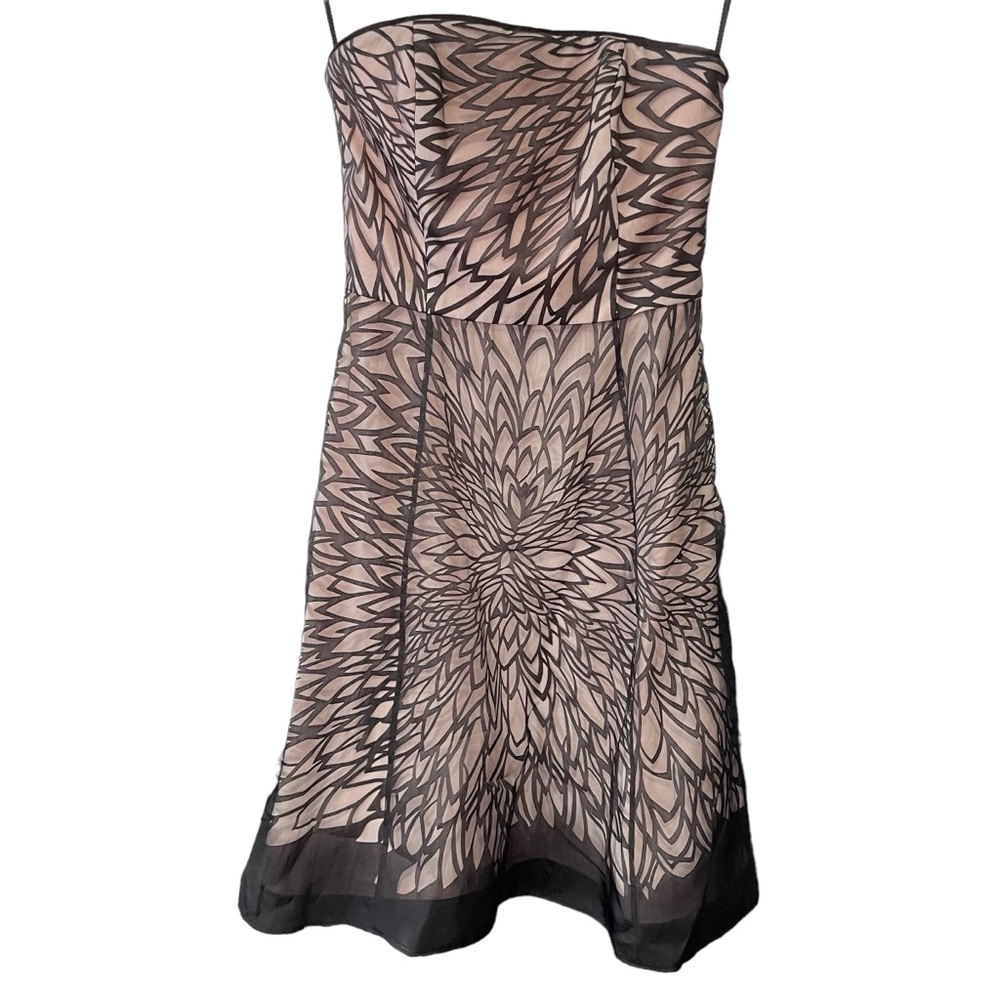 WHITE HOUSE BLACK MARKET Strapless Formal/Party Dress Women’s 2 Black/Pink Lined - Picture 2 of 8